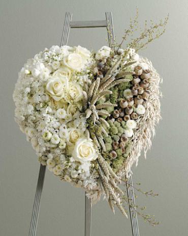 Heart of White Flowers & Dried Materials
